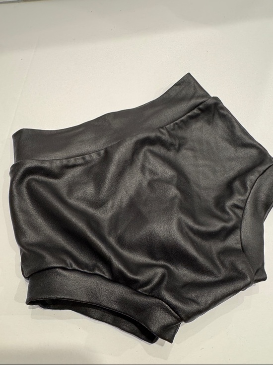 Land & Fin Other - Baby Bummies - Black Faux Leather High-Waist Shorts